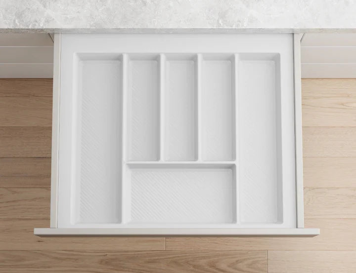 Tramezzo Cutlery Tray, Fits 600mm cabinet width, Colour White 
