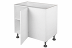 Kitchen Base 1050mm Blind Corner Base Cabinet, Left Hand Door, Door Open, White