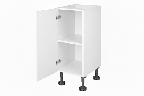 Kitchen Base 300mm, 400mm, 1 Door Base Cabinet, Door Open White