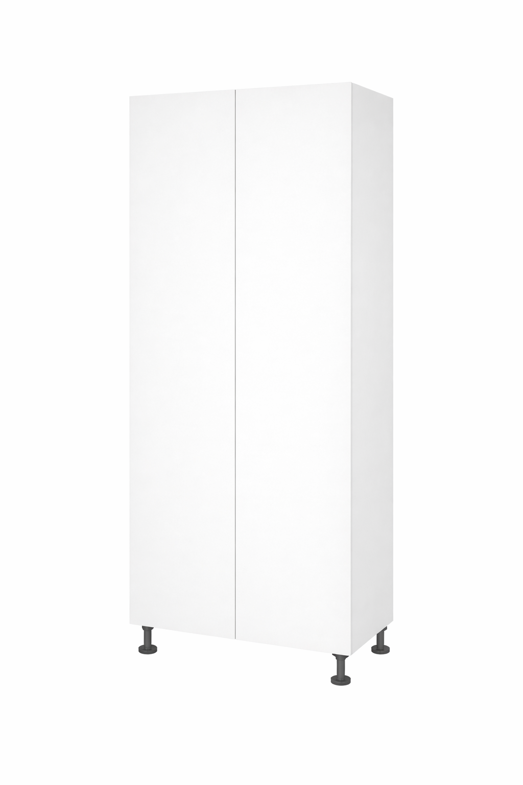 Kitchen Base 600mm 2 Door Tall Cabinet, Doors Closed, White