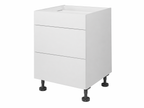 Kitchen Base 400mm Kitchen Drawers, 3 drawers closed in White