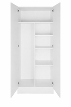 Kitchen Base 800mm, 2 Door Tall Cabinet, Doors Open, with Middle Divider in White