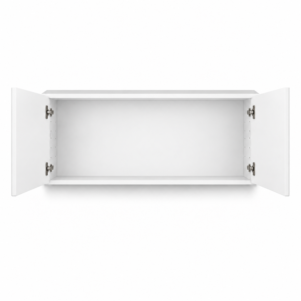 over fridge cabinet doors open