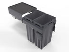 MAXI Bins MAX400-M620-2 integrated rubbish bin to fit a 400mm wide cabinet. Colour is Anthracite Gray