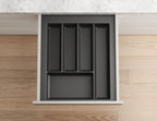 Tramezzo Cutlery Tray, Dimensions Drawing, Fits 450 cabinet width, Colours are White or Gray