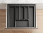 Tramezzo Cutlery Tray, Fits Kitchen Cabinet Drawer in a 600mm cabinet width, Colour Gray