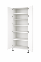 Kitchen Base 600mm 2 Door Tall Cabinet, Doors Open, White